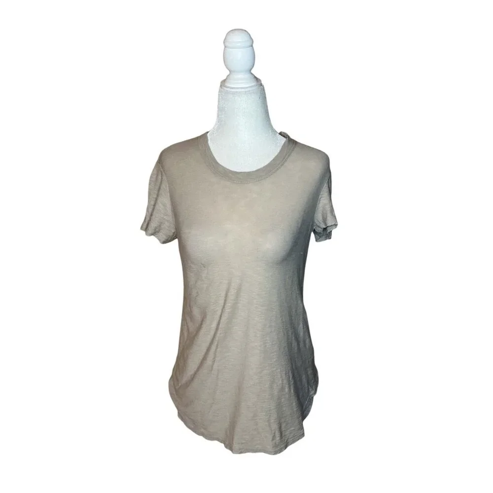 James Perse Sheer Slub Crew Neck Tee in Sand Dune Size 1 (XS/S) Womens - Picture 6 of 14